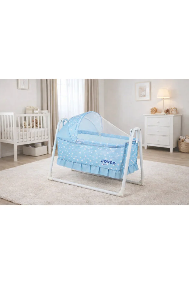 Desenli Anne Yanı Sallanır Portatif Sepet Beşik